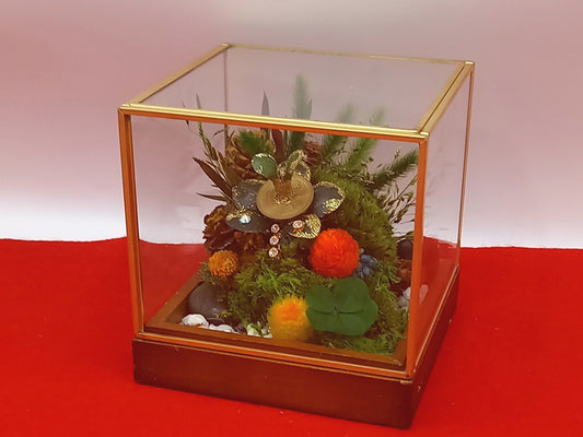 「手作り金のなる木」&オールプリザーブドフラワーテラリウムアレンジメント