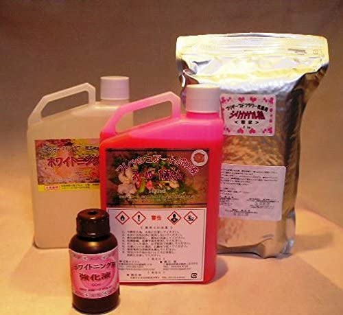 プリザーブドフラワー加工液 フレッシュアートぷり液 スーパー1液くん染料入&ホワイトニング剤 お試しセットBS